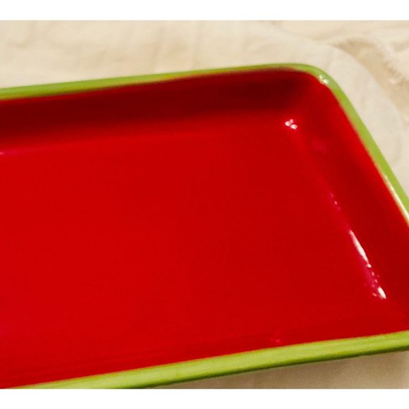 SCM Designs Poinsettia Small Dip Bowls with Matching Ceramic Tray - Picture 5 of 6